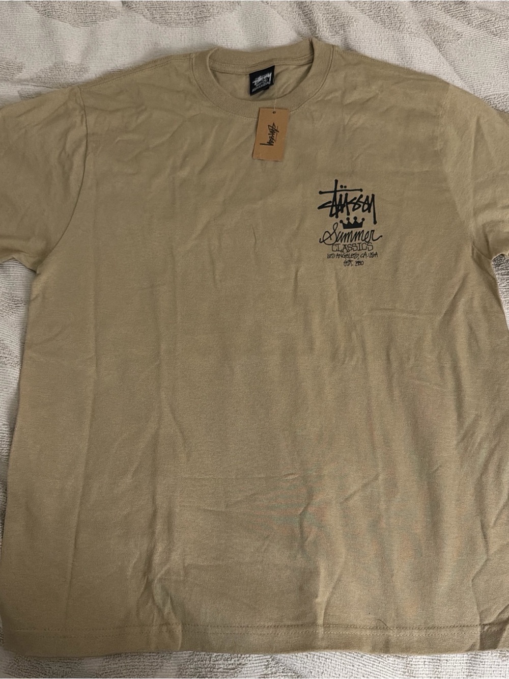 Stussy Summer Tan Crewneck T-Shirt